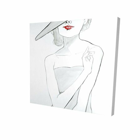 FONDO 12 x 12 in. Woman with Hat-Print on Canvas FO2791328